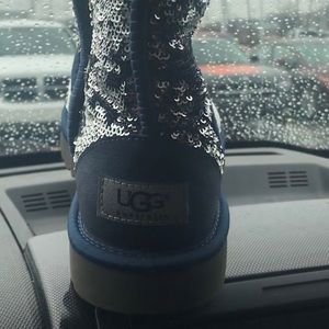 Blue and Silver sequin Ugg boots